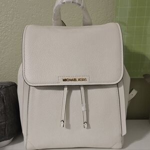 Michael Kors Cream Leather Backpack